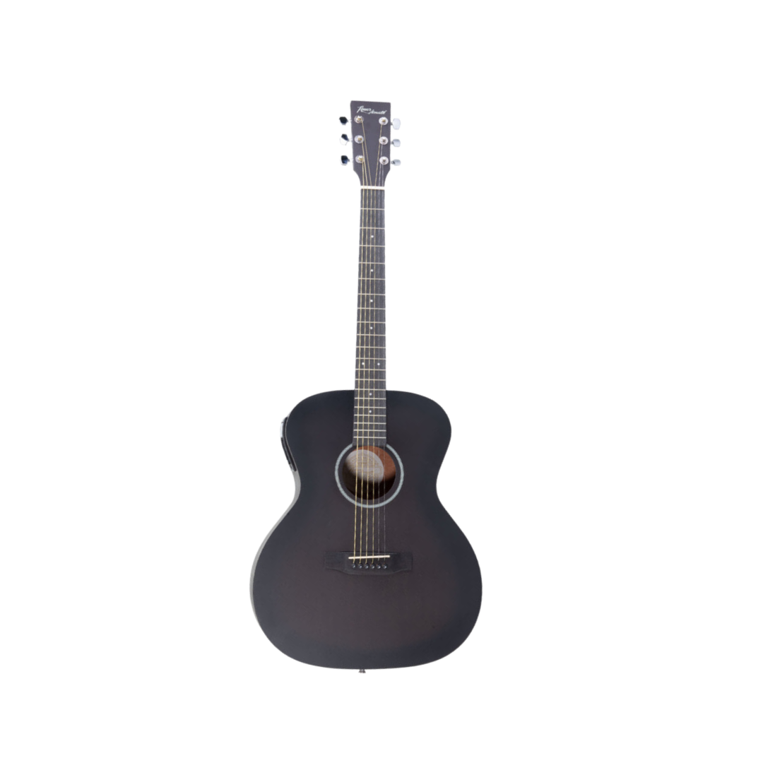 Power Acoustik GTRB-RAVEN 41-Inch Handmade Sapele Acoustic Guitar Bundle | All-Wood Construction, Matte Black Finish, Complete Accessory Set
