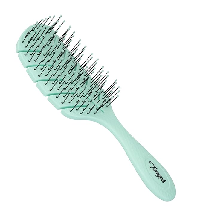 Tangols Eco-Friendly Detangling Hair Brush | Green Cornstarch, Anti-Knot, Vented Spiral Design for All Hair Types