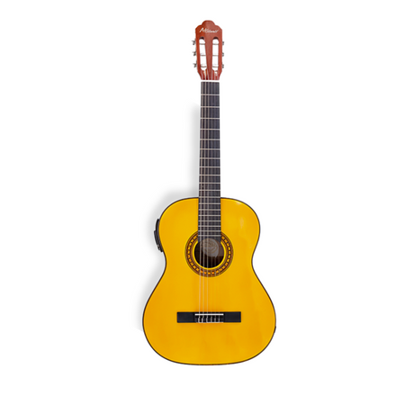 41" Handmade Acoustic Electric Guitar Package – Amber Finish | Full-Size Wooden Guitar Bundle with LC-4 EQ, Tuner, Strap, Strings, Picks & More
