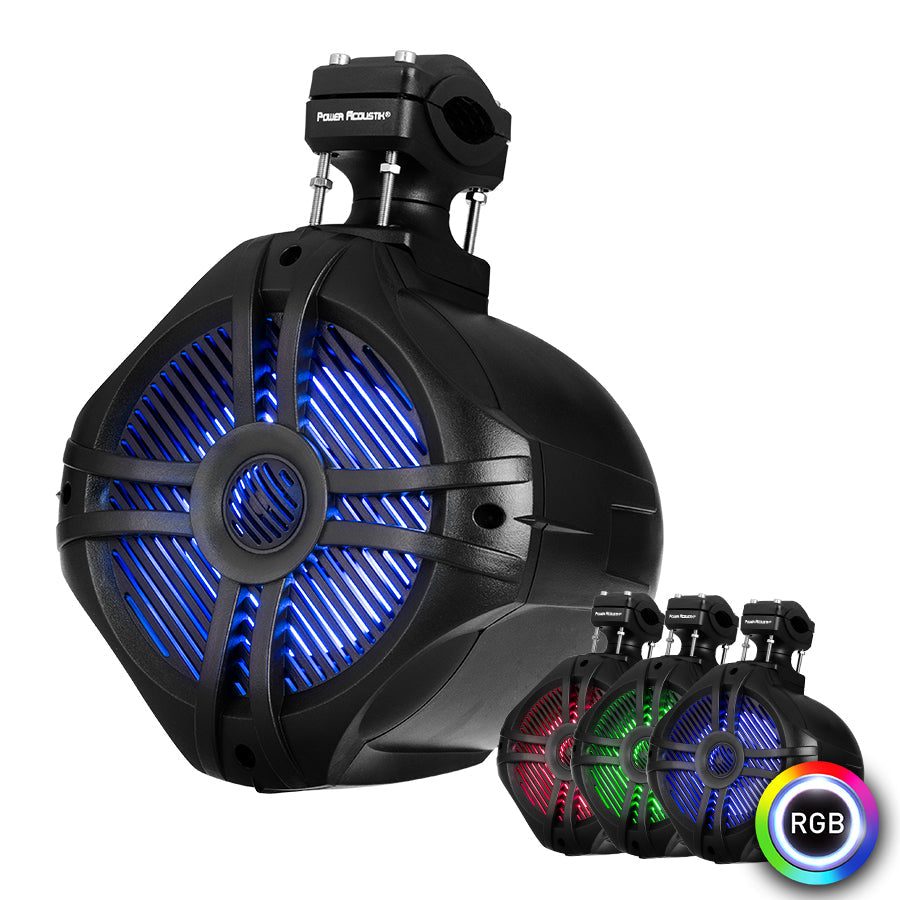 Power Acoustik MWT-65BL | 600W LED 6.5-Inch Marine Boat Wake Tower Speakers