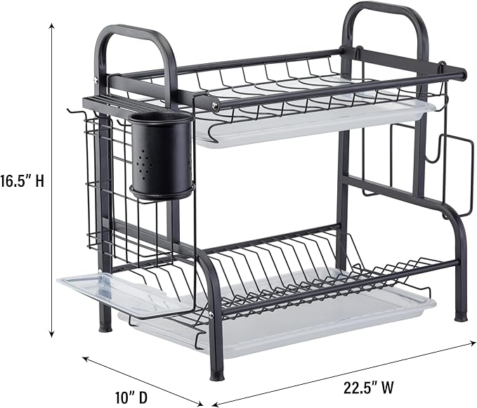 Dimensions of a black dish rack