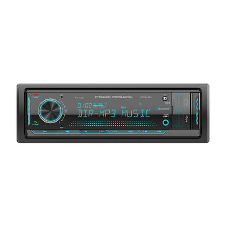Front view of Power Acoustik Single DIN CD Player