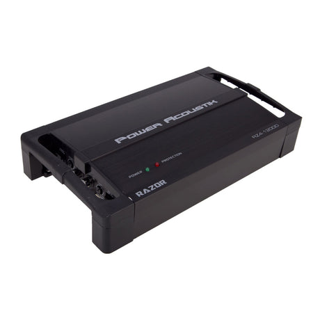 Front ports view of the Power Acoustik Razor amplifier in black