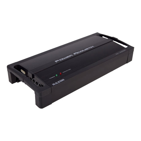 Angled view of Power Acoustik Razor DSP 2500W amplifier