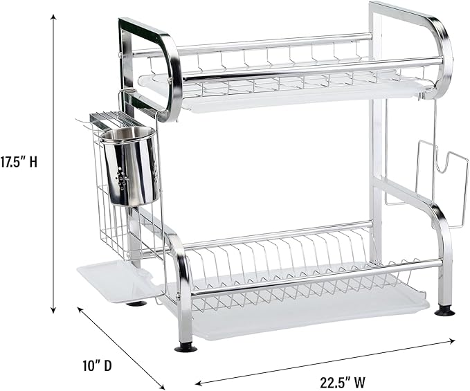 Dimensions of a stainless steel dish rack