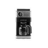 Epsilon Coffee Maker with Built-in Grinder, 12 Cup Programmable Drip Coffeemaker with Stainless Steel Filter Basket - Black