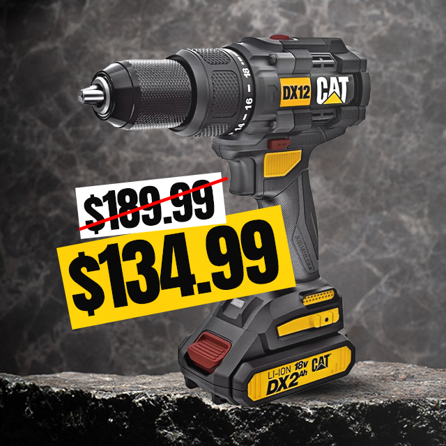 Cat DX12 18V 1 2 Cordless Hammer Drill with Battery and Charger Heav Krazybuy