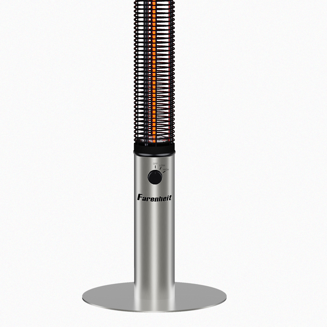 Farenheit 59" THSR-59SV Electric Infrared Tower Heater with Bluetooth Speaker & RGB LED Lighting - Silver