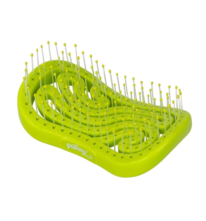Tangols Double Curved Detangling Hair Brush | Green, Eco-Friendly, Ultra-Soft Nylon Bristles for All Hair Types