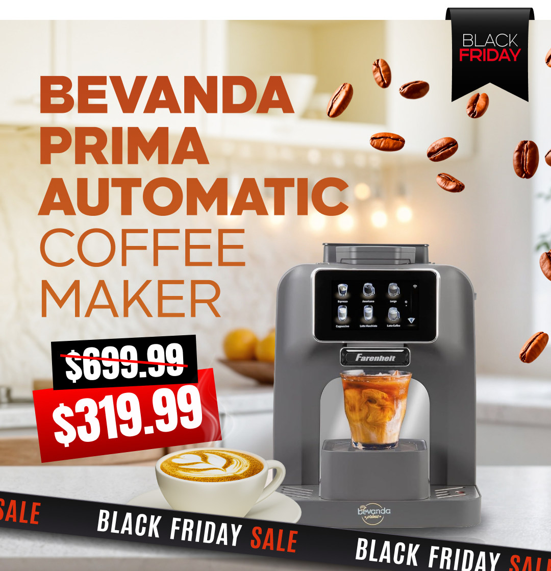 Farenheit Bevanda Prima Automatic Espresso Maker With Built-In Frother