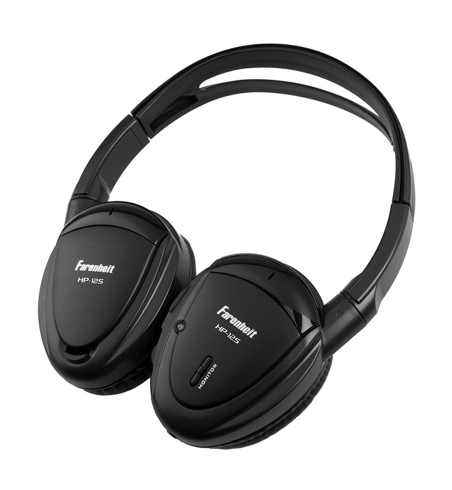 Power Acoustik HP-12S | Dual Channel IR Wireless Car Headphone Black