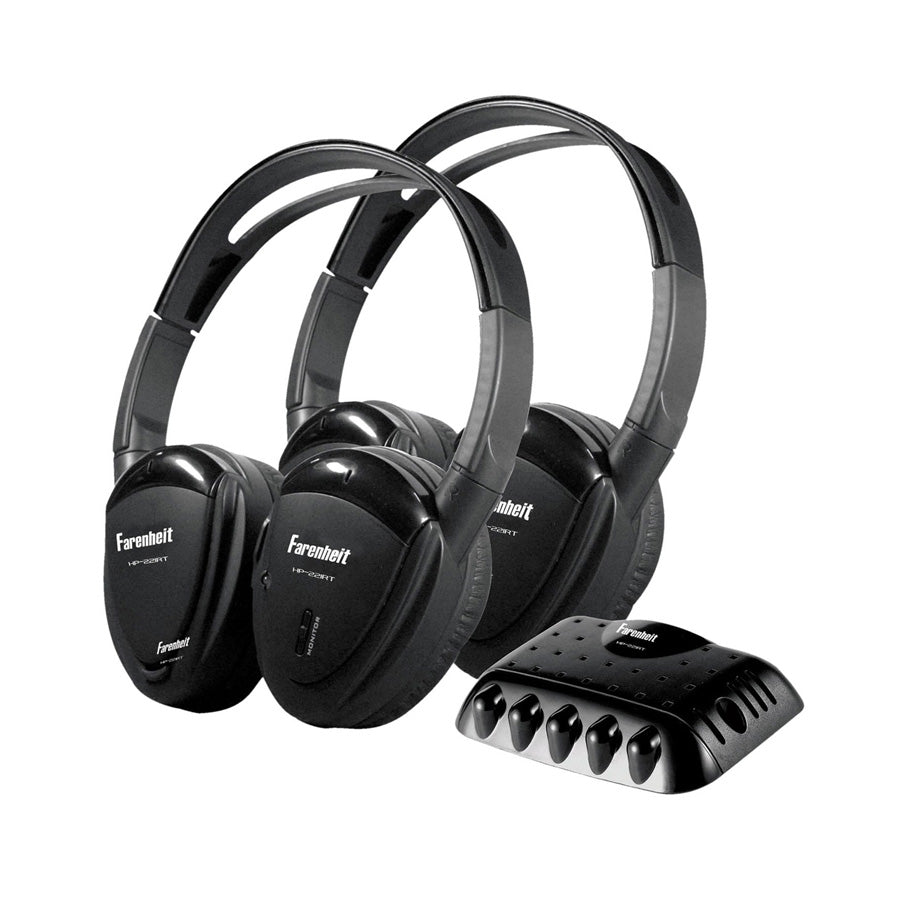 Power Acoustik HP-22IRT | Single Channel Infrared Wireless Headphones with Transmitter