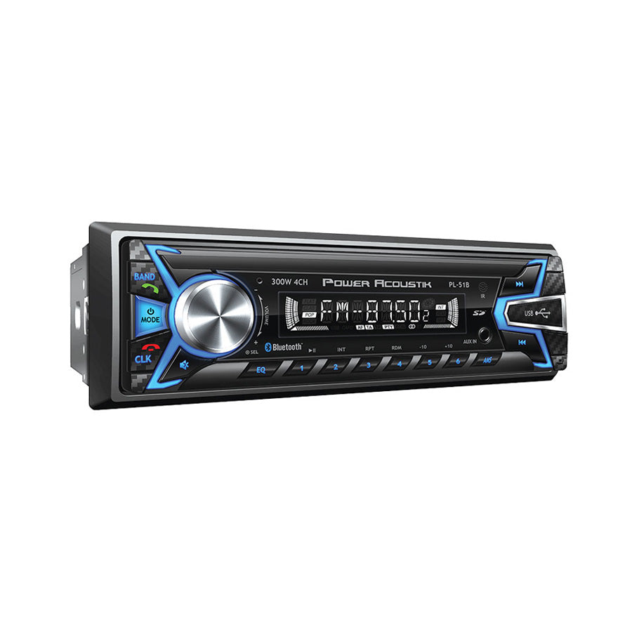 Power Acoustik PL-51B | 1-DIN Digital Audio Head Unit With 32GB USB/SD/AUX/Bluetooth