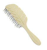 Beige minimalist hairbrush with streamlined design