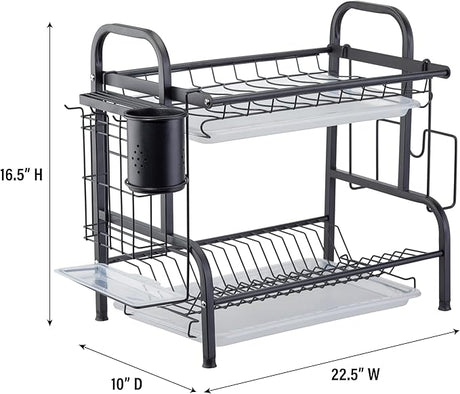 Dimensions of a black dish rack