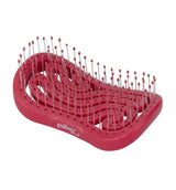 Curved red hairbrush by Tangle Teezer with fine bristles