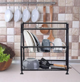 Dish rack organizer on kitchen counter