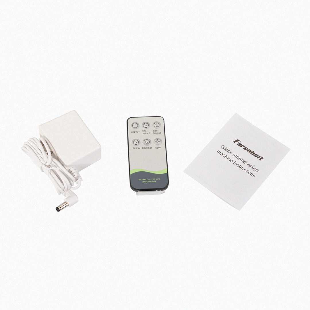 Accessories for Fahrenheit aroma diffuser including remote and manual