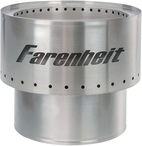 Stainless steel Fahrenheit fire pit without fire