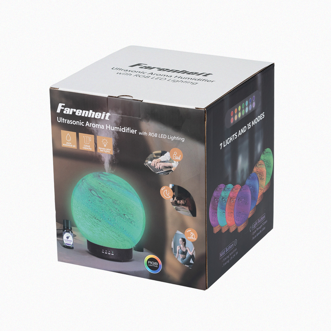 Packaging box of Fahrenheit ultrasonic aroma humidifier