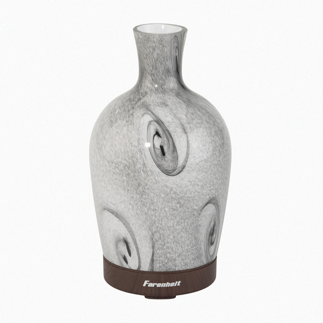 Grey vase-shaped ultrasonic humidifier by Fahrenheit