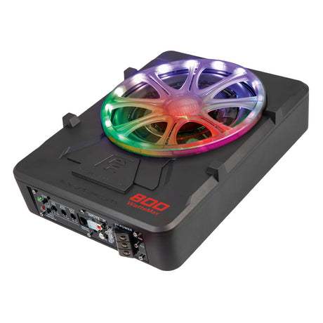 Car subwoofer with multicolor LED lighting, 800 watts max