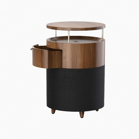 Modern multifunctional wooden furniture with storage and built-in speaker