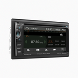 Power Acoustik car audio system displaying the radio screen