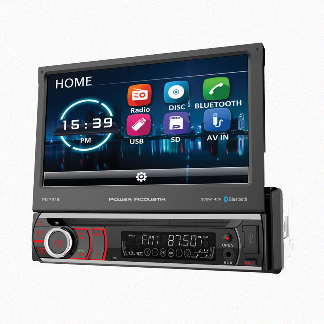 Power Acoustik DVD player displaying the home screen