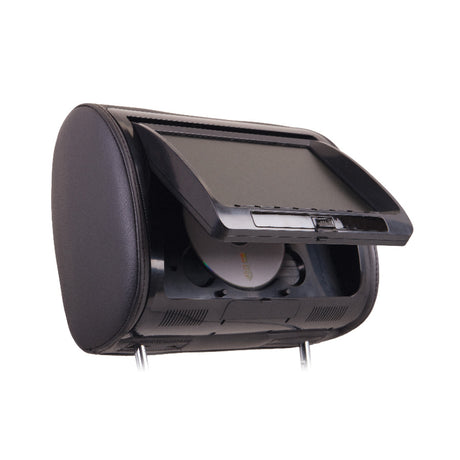 Power Acoustik headrest screen with open DVD compartment