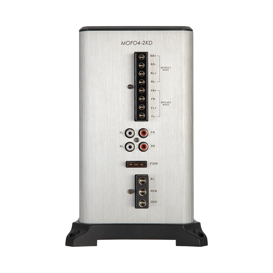 Angled view of Power Acoustik MOFO Series MOFO 4-2KD Amplifier