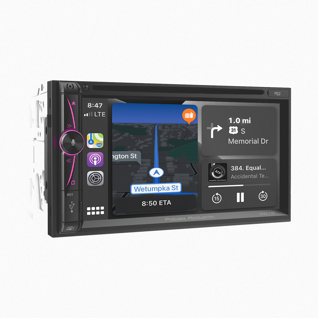 Power Acoustik multimedia system displaying navigation