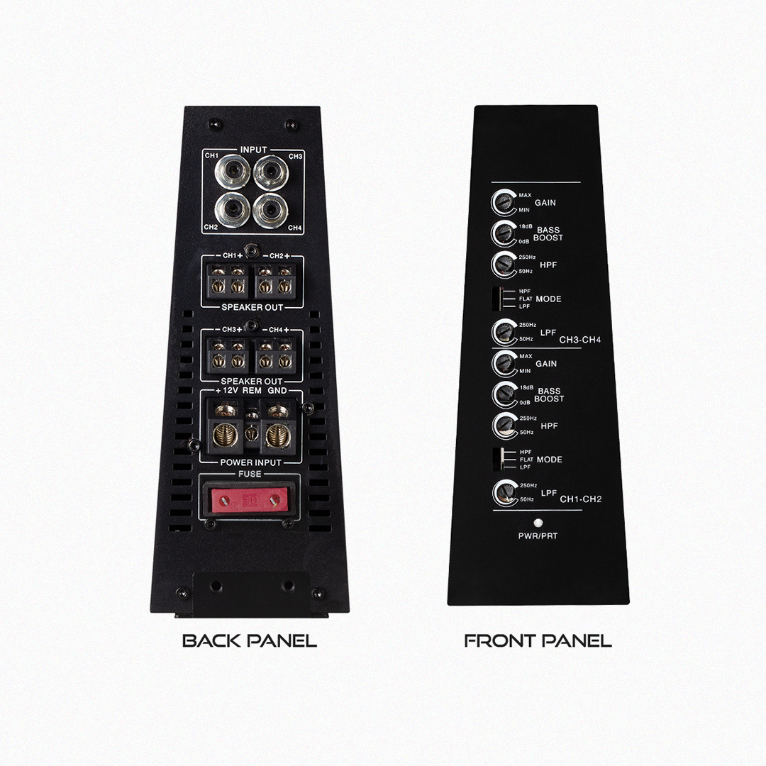 Back and front panels of Precision Power amplifier