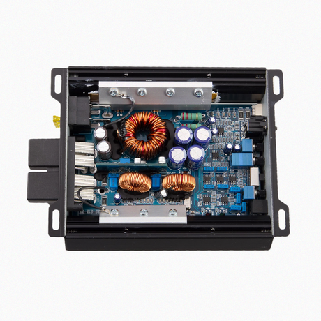 Internal view of Precision Power amplifier showcasing the circuitry components.