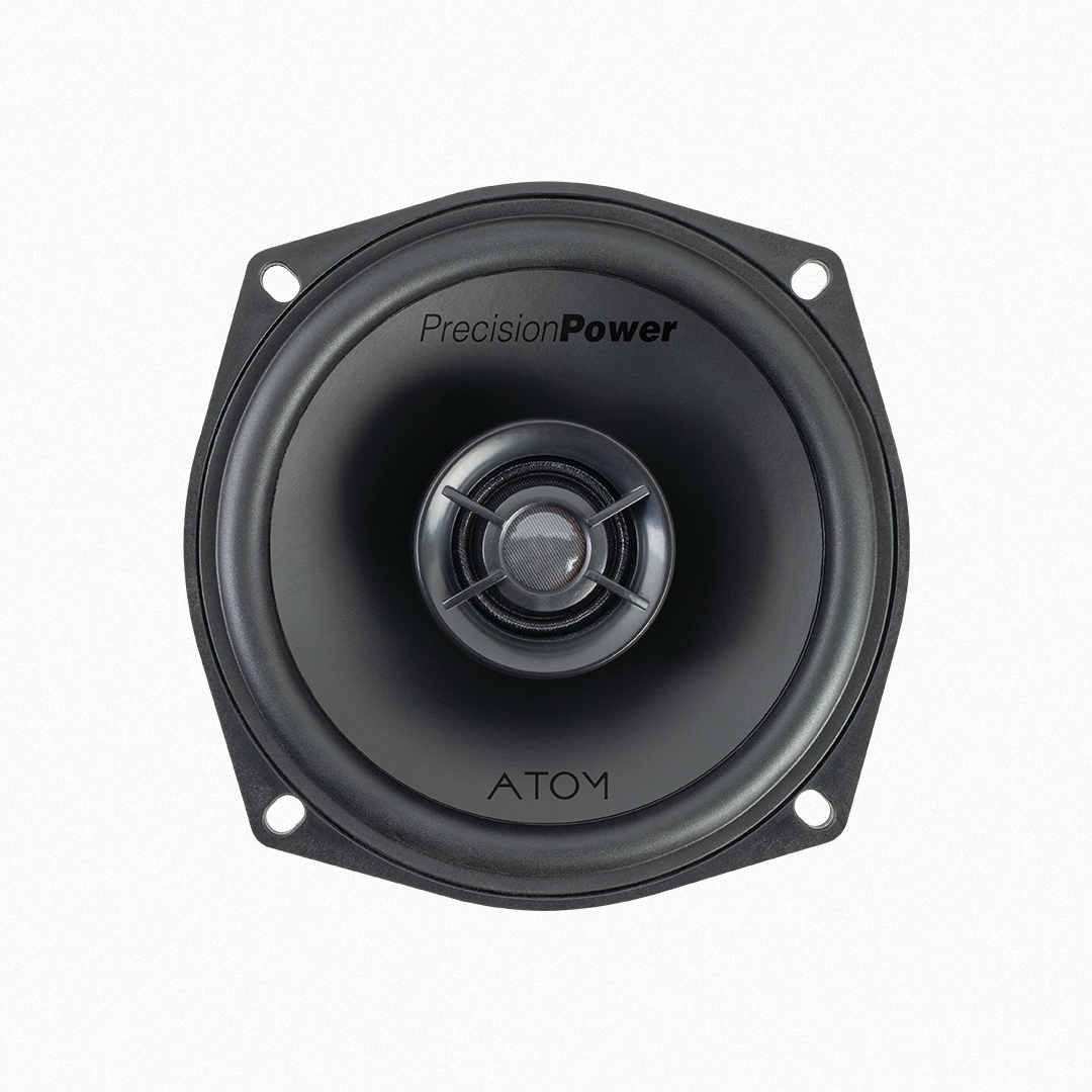 Front view of Precision Power Atom speaker