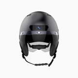 Front view of Precision Power helmet with integrated camera