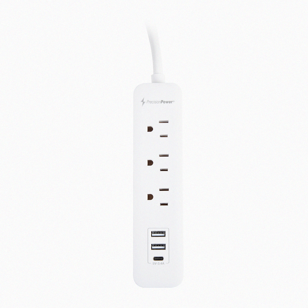 Front view of Precision Power power strip