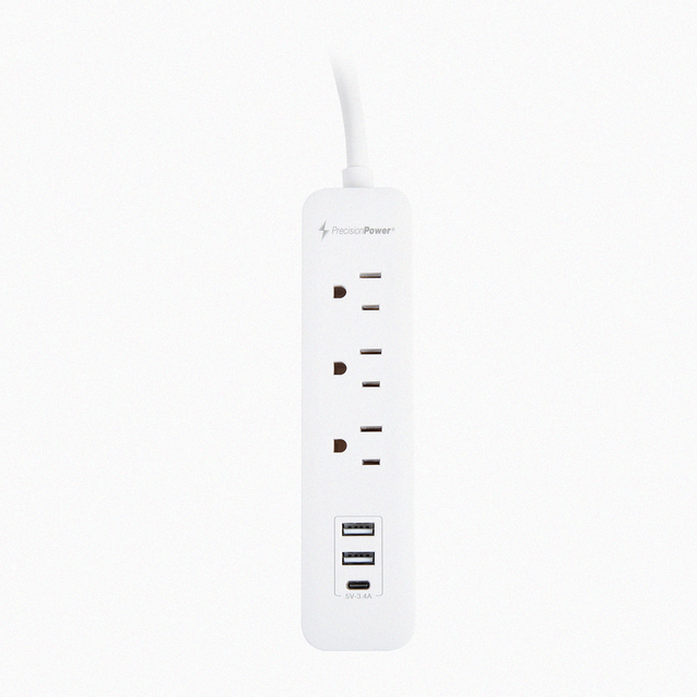 Front view of Precision Power power strip