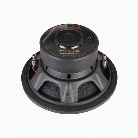 Rear view of Precision Power subwoofer showing connectors