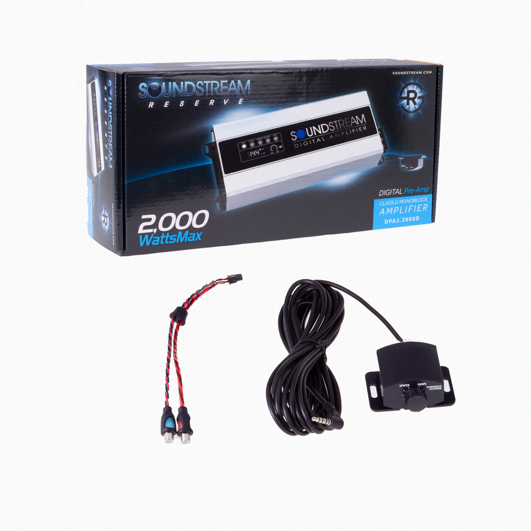 Soundstream amplifier and its accessories in packaging