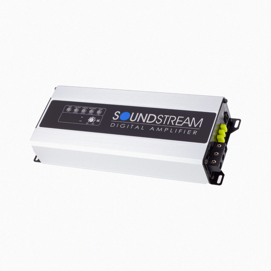 Soundstream digital amplifier on a white background