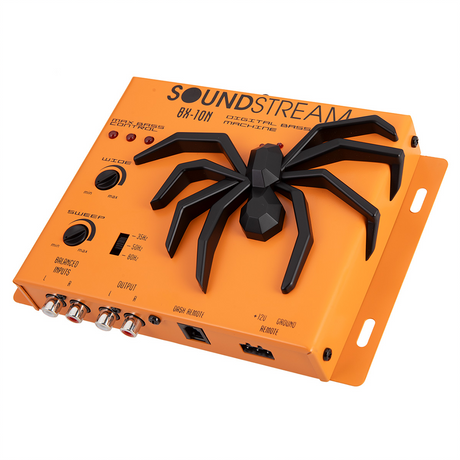 Top view of Soundstream BX-10N Digital Bass Machine with spider design