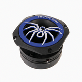 Soundstream tweeter with blue spider design on top view