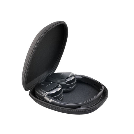 Soundstream wireless headphones inside their carrying case