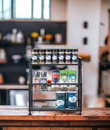 Spice rack organizer on kitchen counter