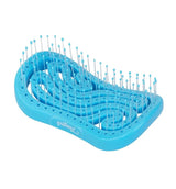 Ergonomic blue Tangols hairbrush with spaced bristles