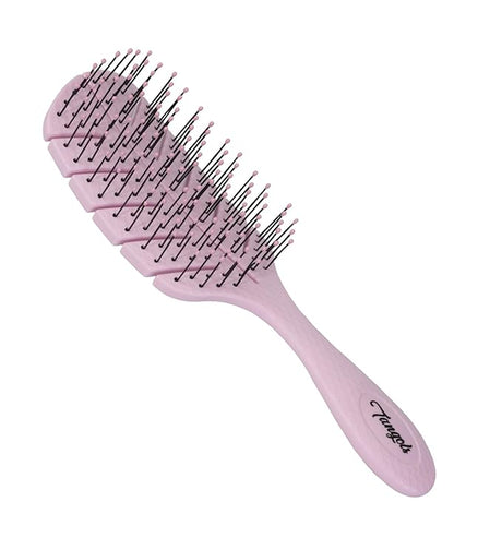 Pink Tangols hairbrush with flexible bristles